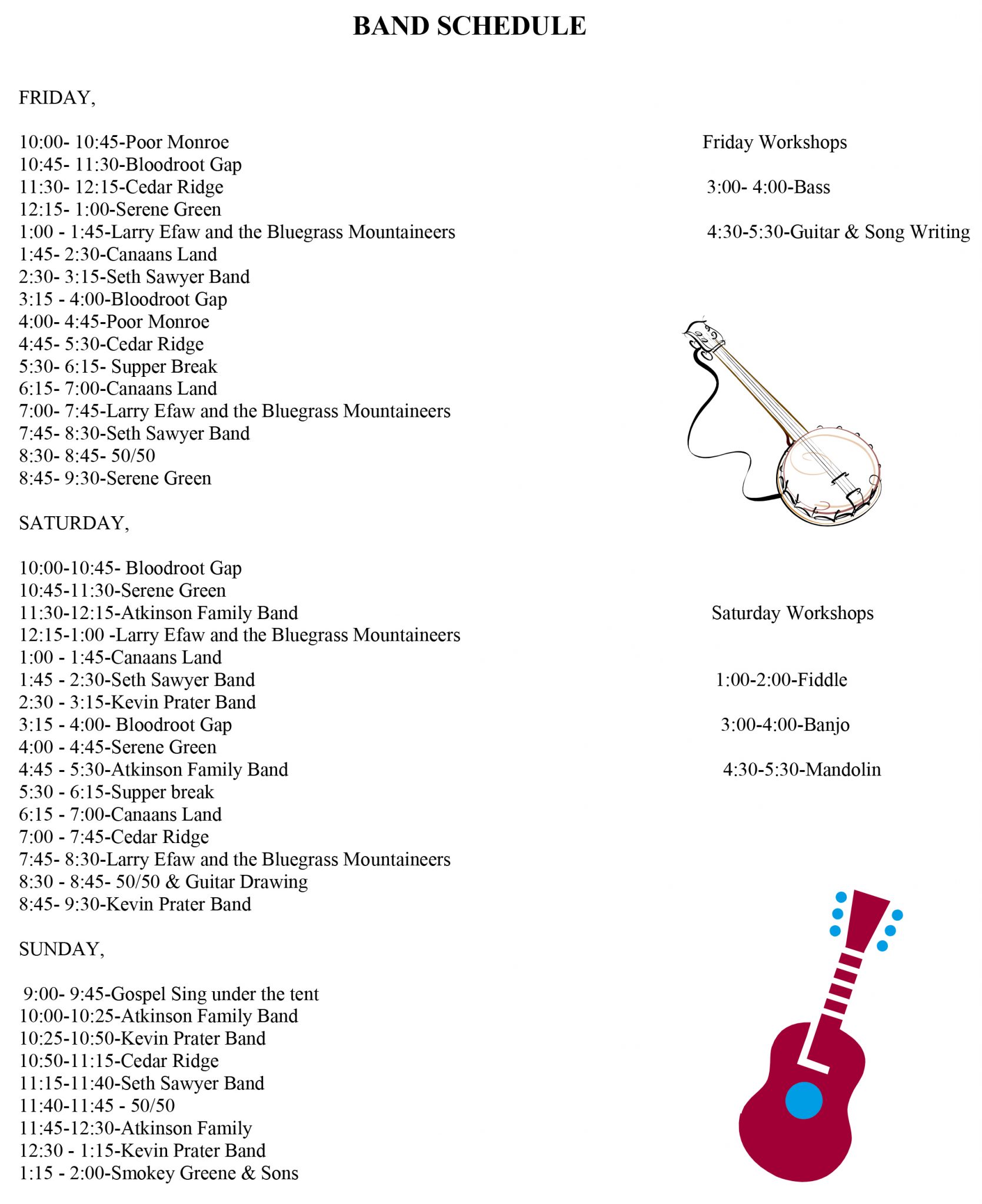 Band Schedule